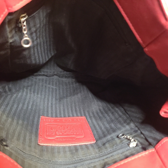 Coach Red Leather Shoulder Bag - Picture 5 of 8